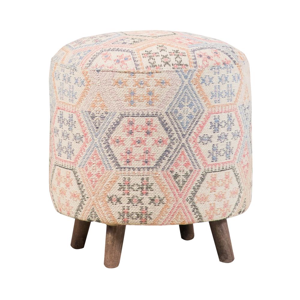 Naomi - Naomi Pattern Round Accent Stool Multi-color