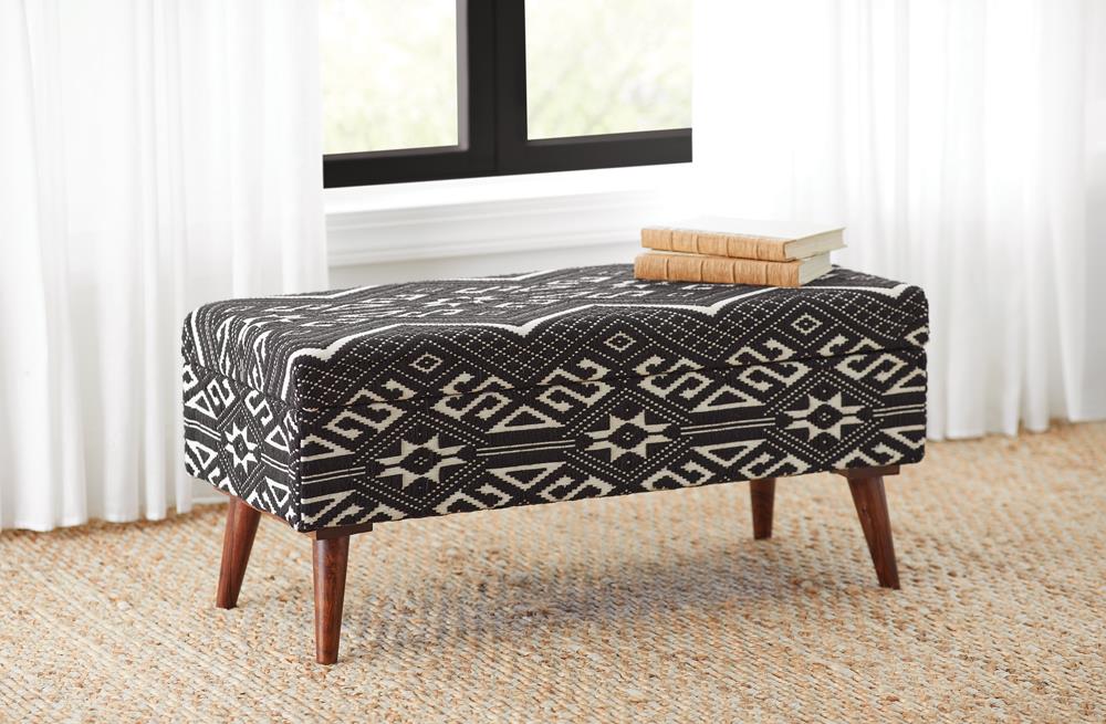 Cababi - Cababi Upholstered Storage Bench Black and White