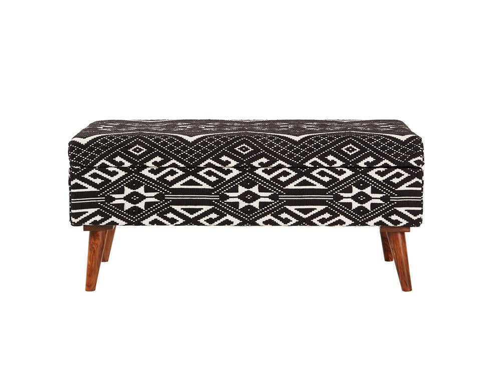 Cababi - Cababi Upholstered Storage Bench Black and White