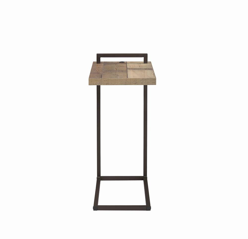 Maxwell - Maxwell Rectangular Top Accent Table with USB Port Weathered Pine