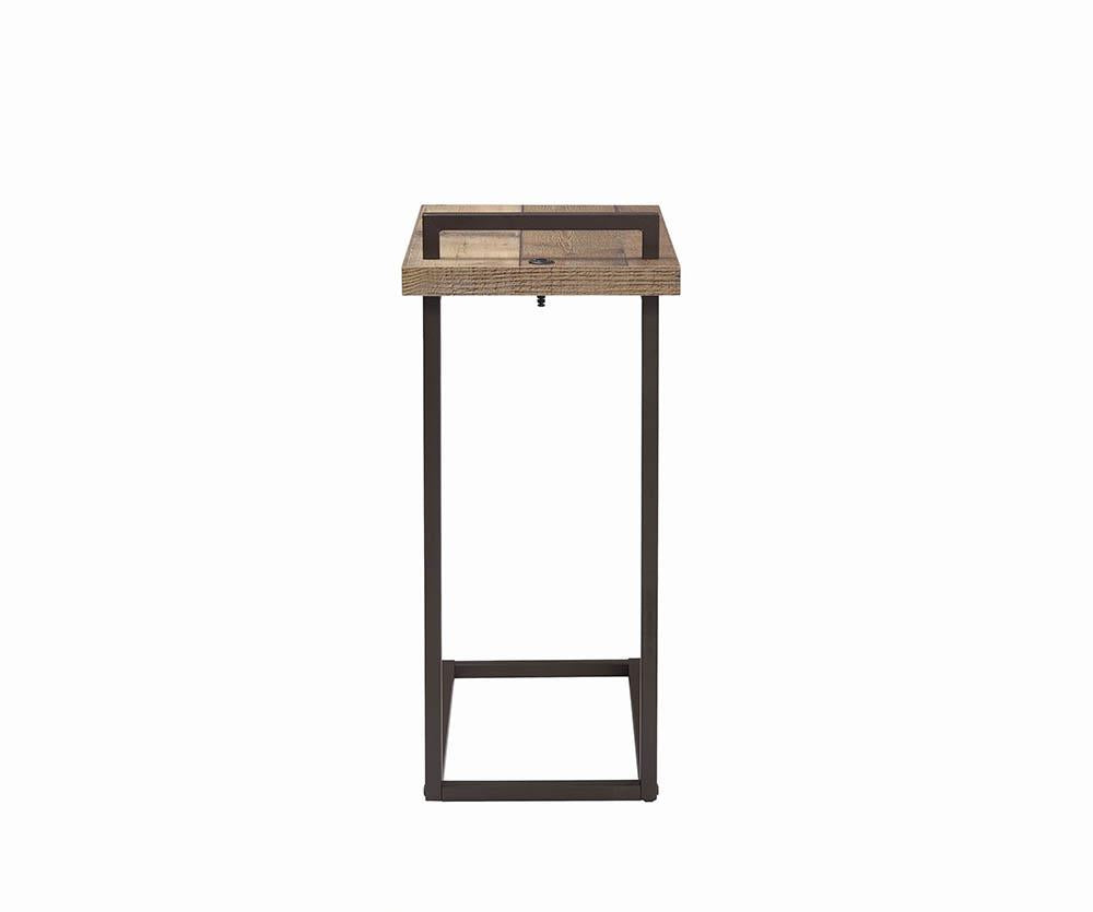 Maxwell - Maxwell Rectangular Top Accent Table with USB Port Weathered Pine