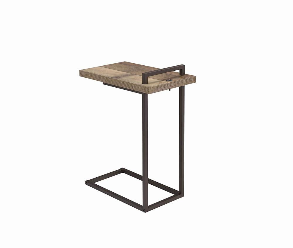 Maxwell - Maxwell Rectangular Top Accent Table with USB Port Weathered Pine