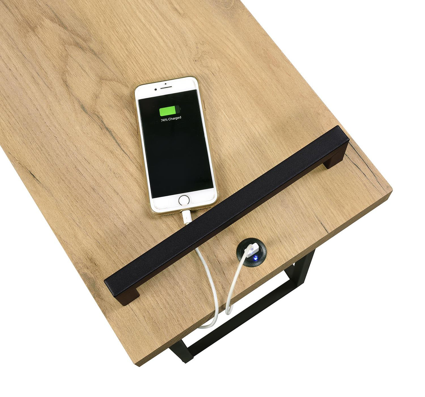 Maxwell - C-shaped Accent Table with USB Charging Port