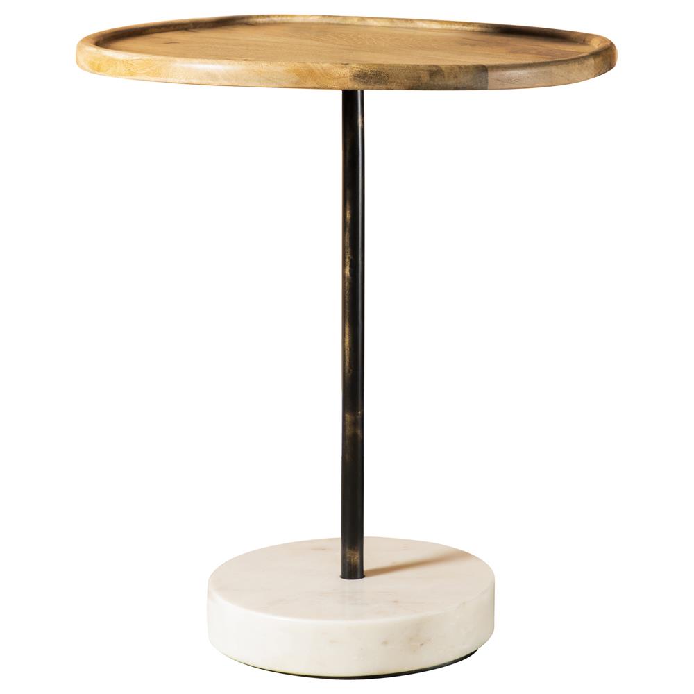 Ginevra - Ginevra Round Wooden Top Accent Table Natural and White