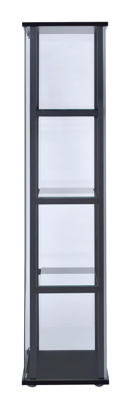 Cyclamen - Cyclamen 4-shelf Glass Curio Cabinet Black and Clear