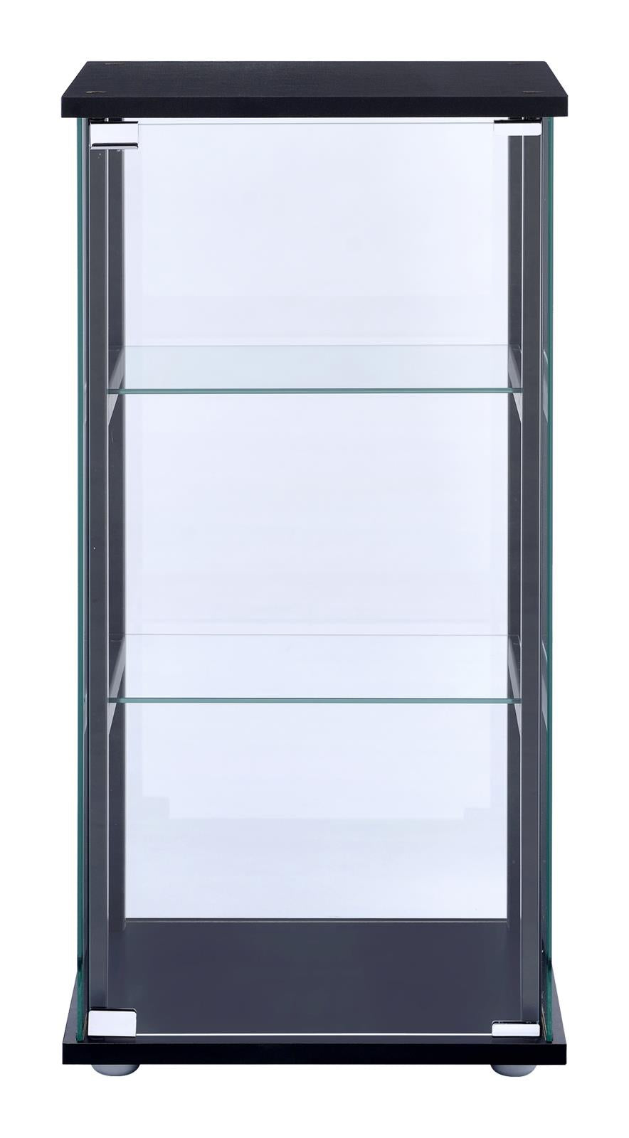 Cyclamen - Cyclamen 3-shelf Glass Curio Cabinet Black and Clear