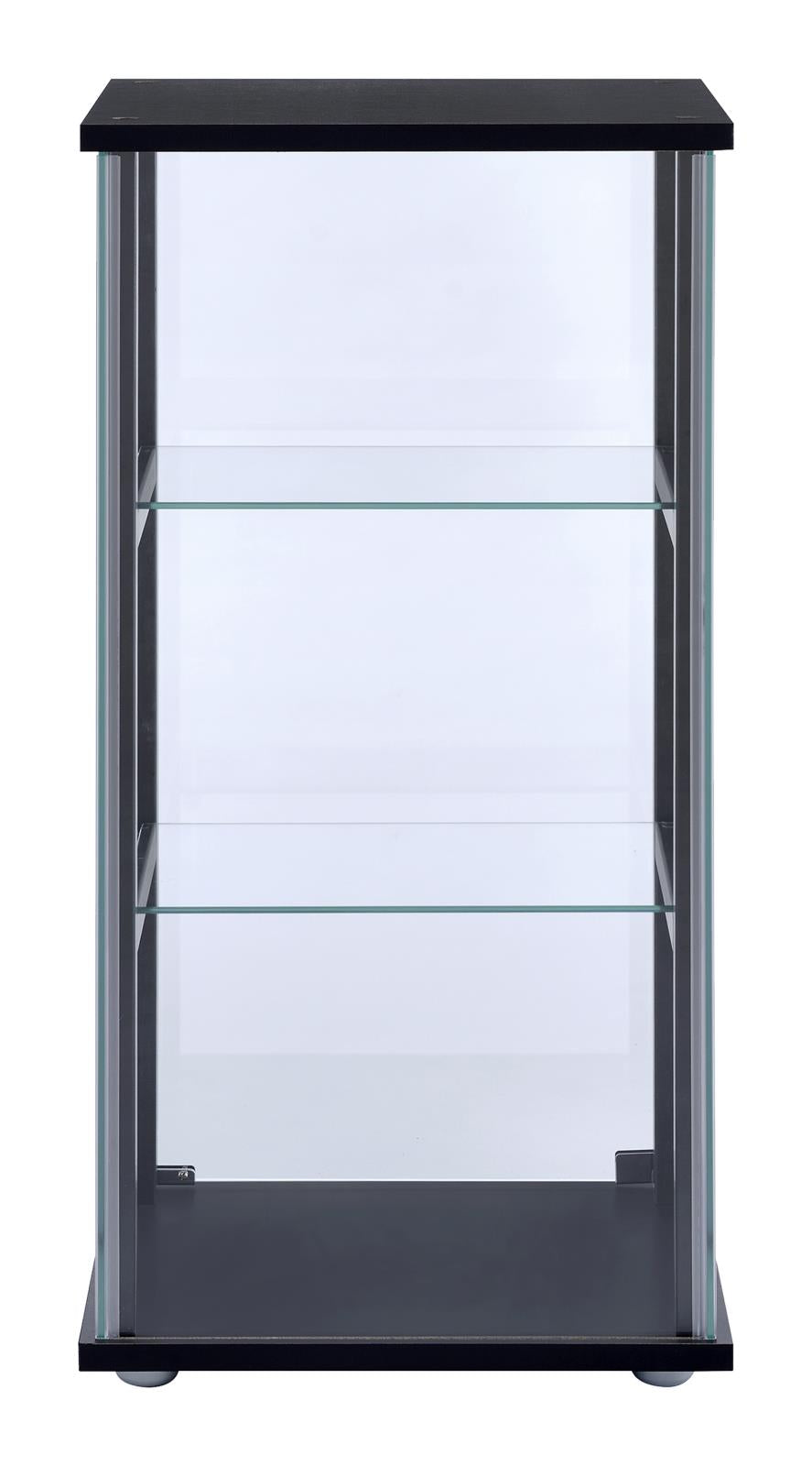 Cyclamen - Cyclamen 3-shelf Glass Curio Cabinet Black and Clear