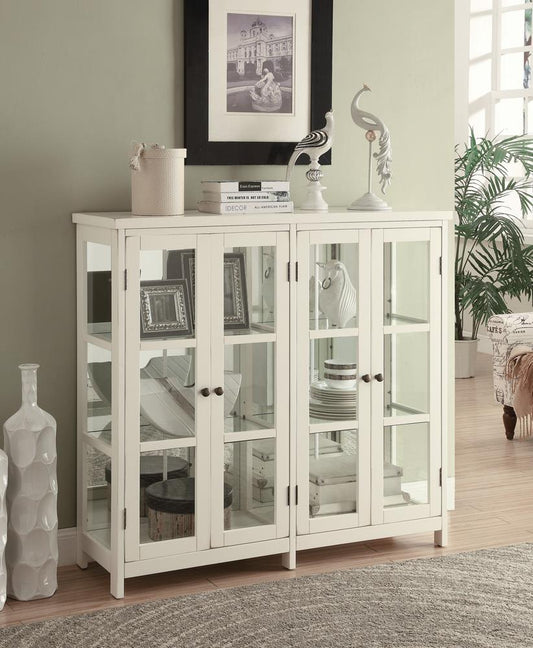 Sable - Sable 4-door Display Accent Cabinet White
