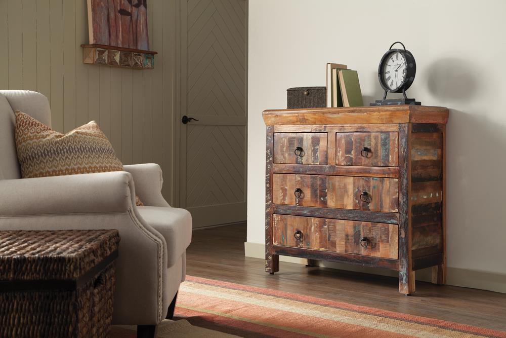 Harper - Harper 4-drawer Accent Cabinet Reclaimed Wood