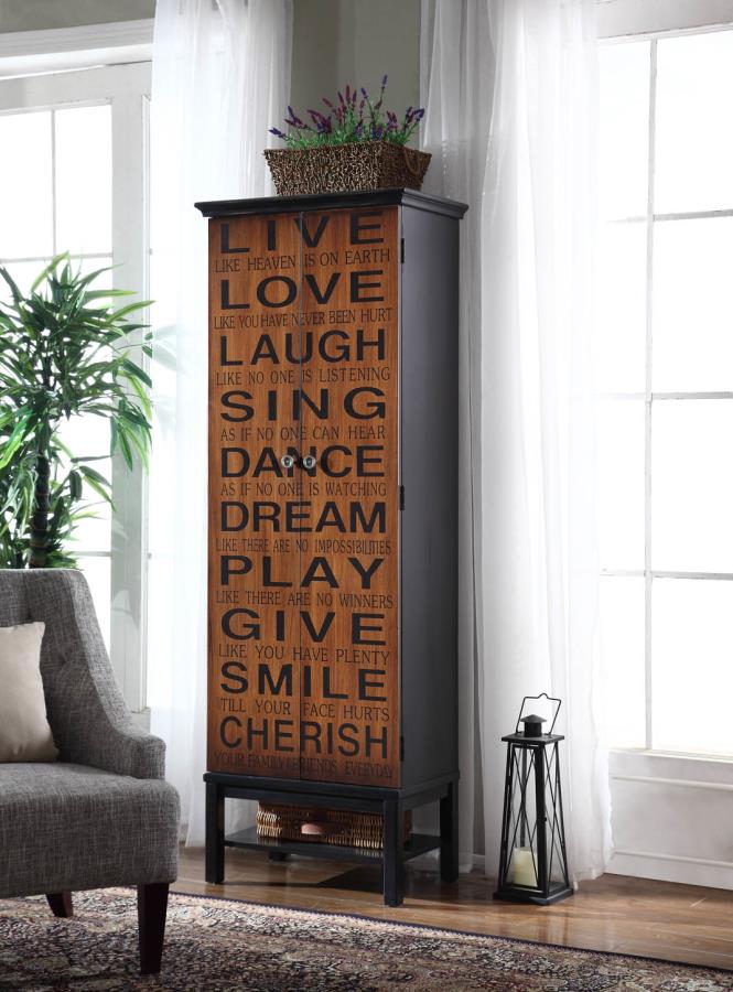 Lovegood - Lovegood 2-door Accent Cabinet Rich Brown and Black