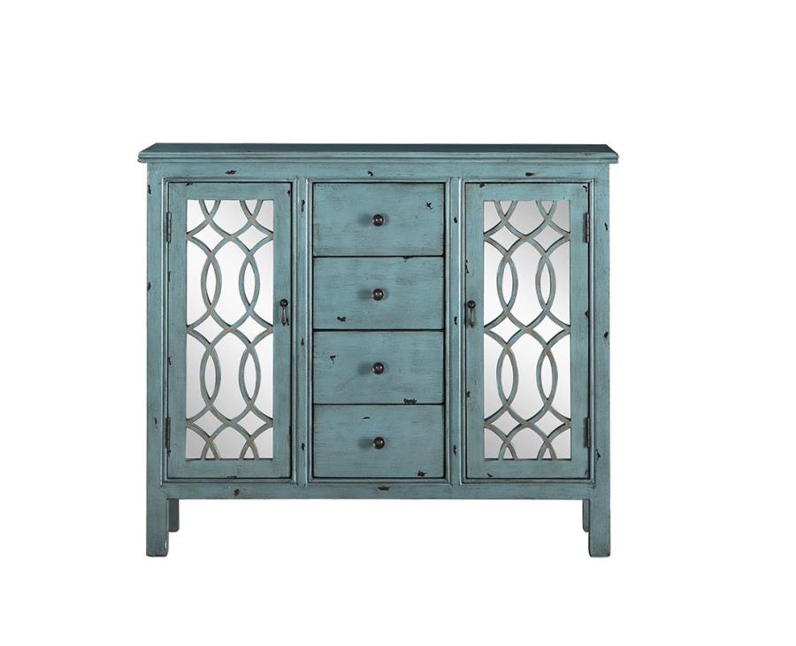 Rue - Rue 4-drawer Accent Cabinet Antique Blue