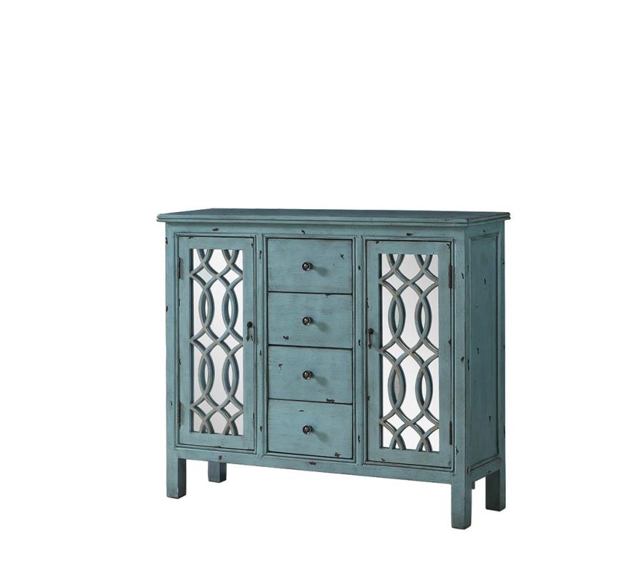 Rue - Rue 4-drawer Accent Cabinet Antique Blue