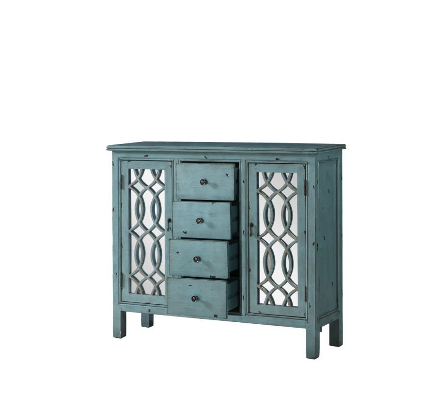 Rue - Rue 4-drawer Accent Cabinet Antique Blue