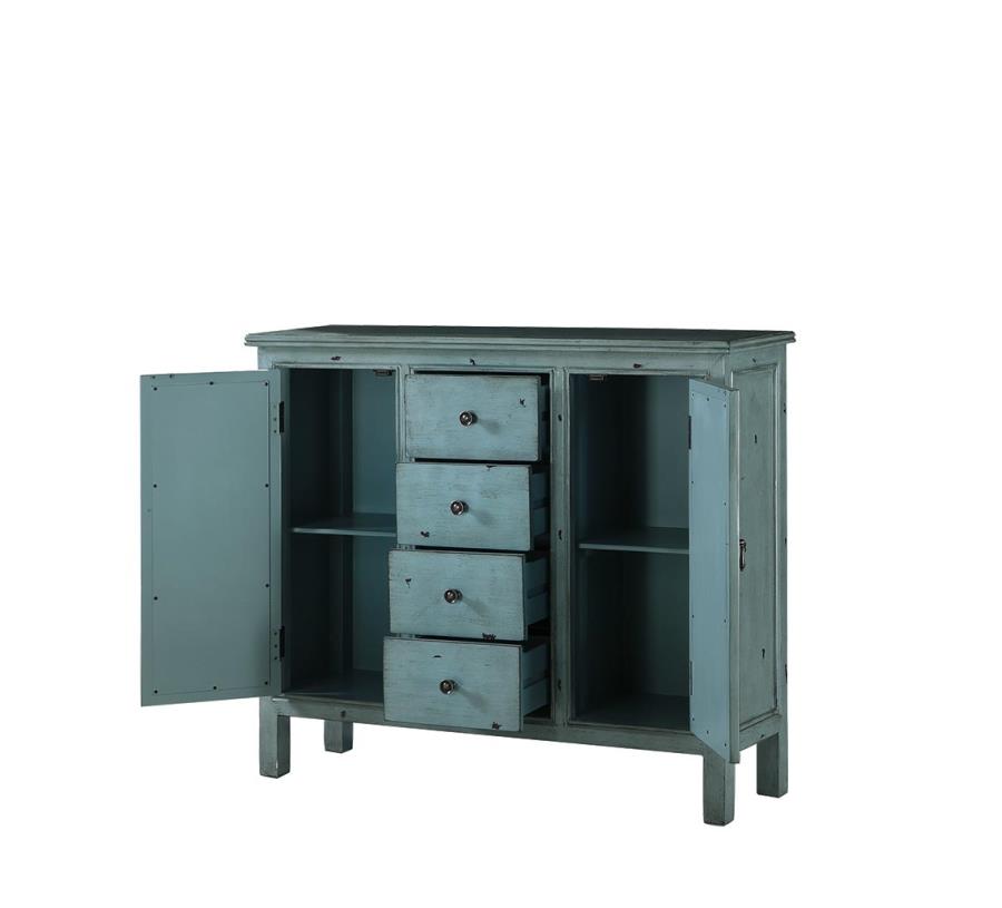 Rue - Rue 4-drawer Accent Cabinet Antique Blue