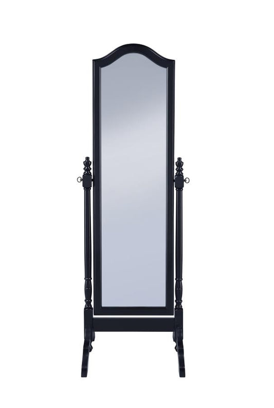 Cabot - Cabot Rectangular Cheval Mirror with Arched Top Black