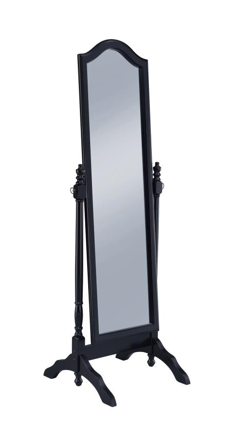 Cabot - Cabot Rectangular Cheval Mirror with Arched Top Black