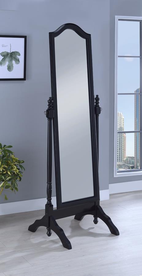 Cabot - Cabot Rectangular Cheval Mirror with Arched Top Black