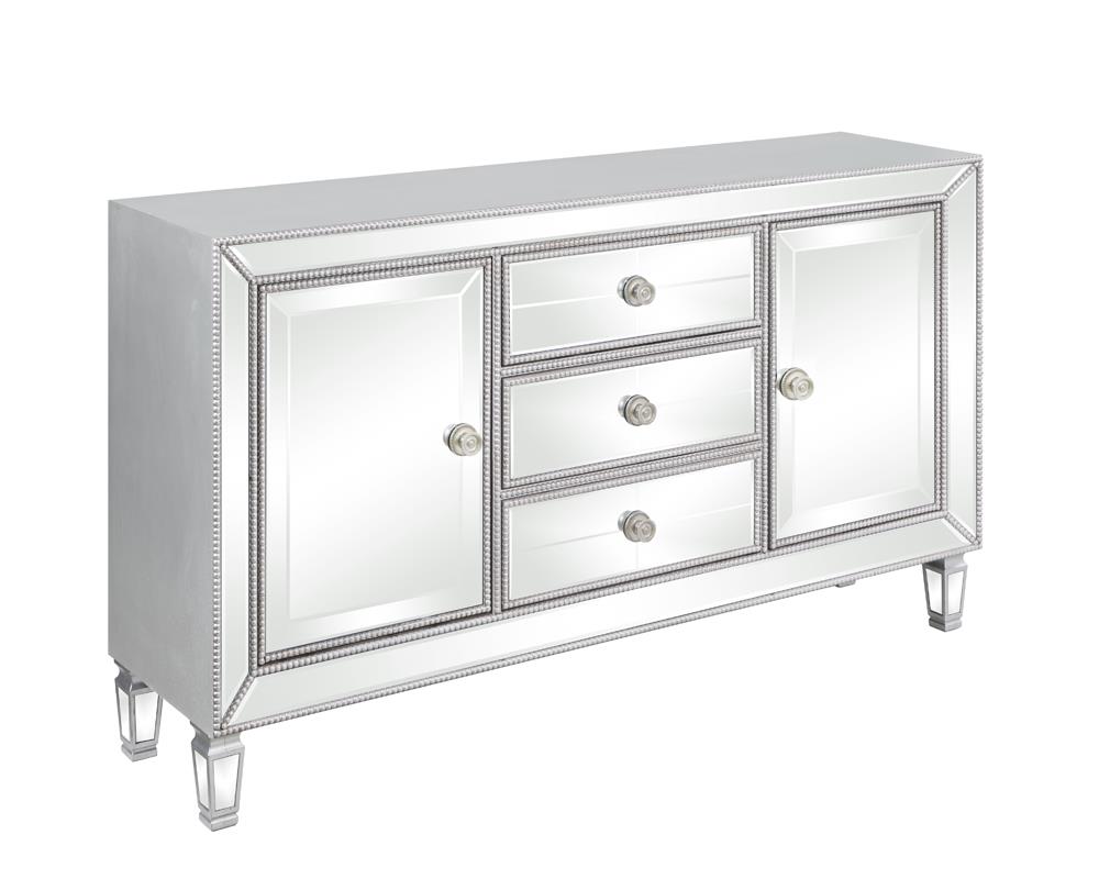 Leticia - Leticia 3-drawer Accent Cabinet Silver