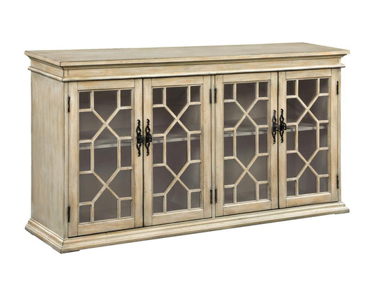 Kiara - Kiara Glass Door Accent Cabinet Light Honey