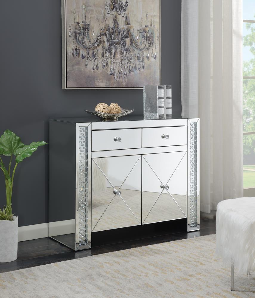 Maya - Maya 2-drawer Accent Cabinet Clear Mirror