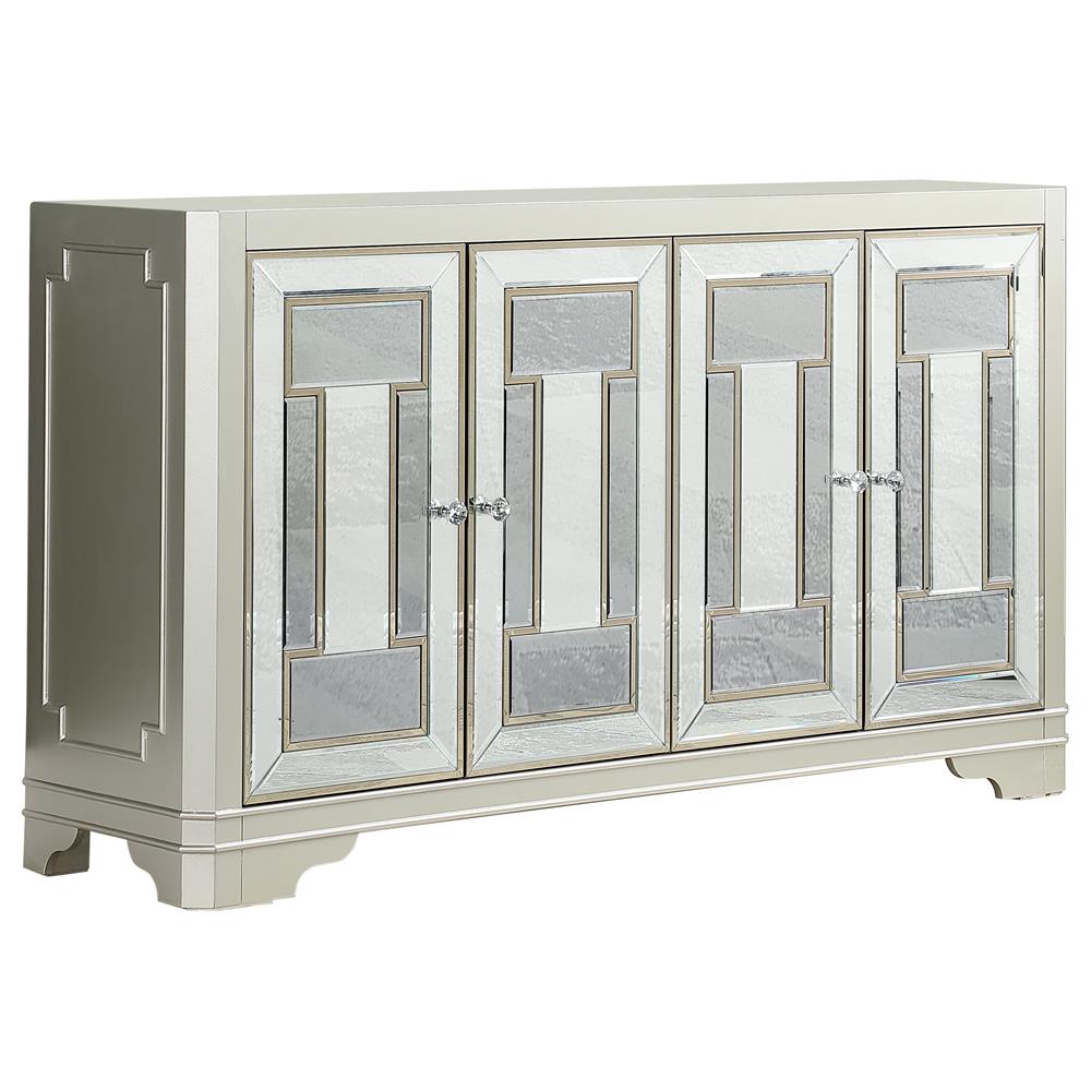 Toula - Toula 4-door Accent Cabinet Smoke and Champagne