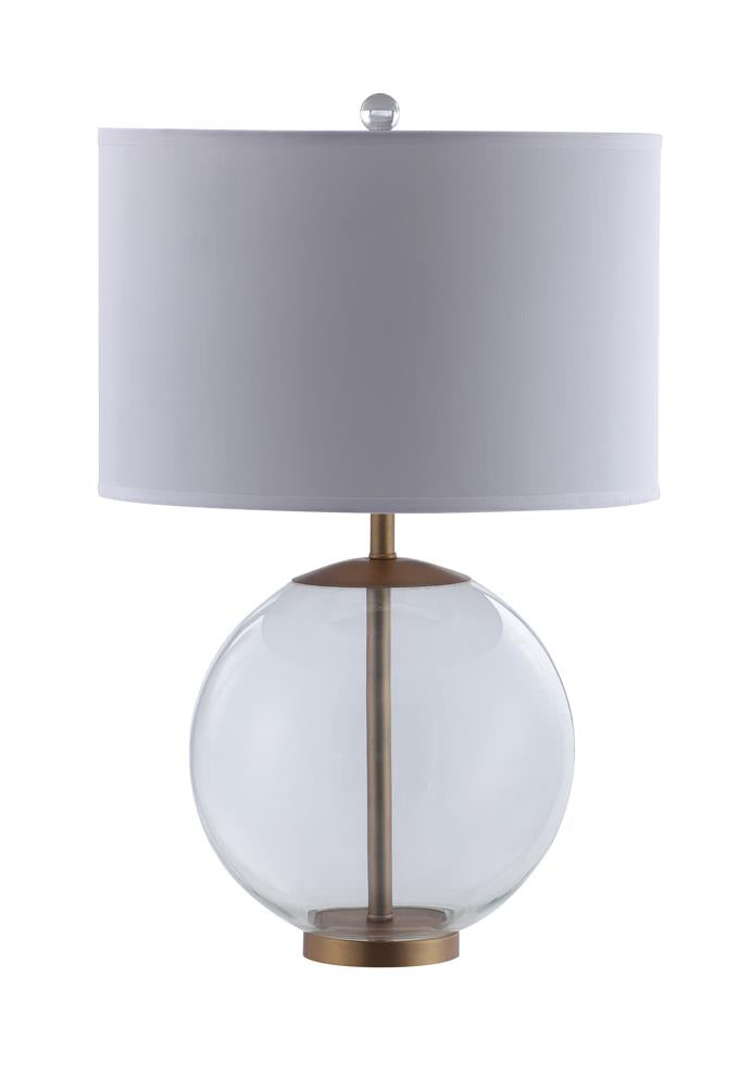 Kenny - Kenny Drum Shade Table Lamp with Glass Base White