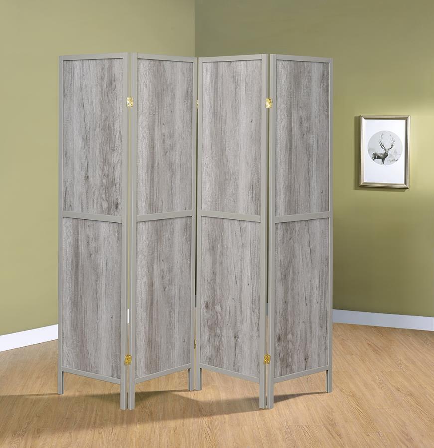 Deepika - Deepika 4-panel Folding Screen Grey Driftwood