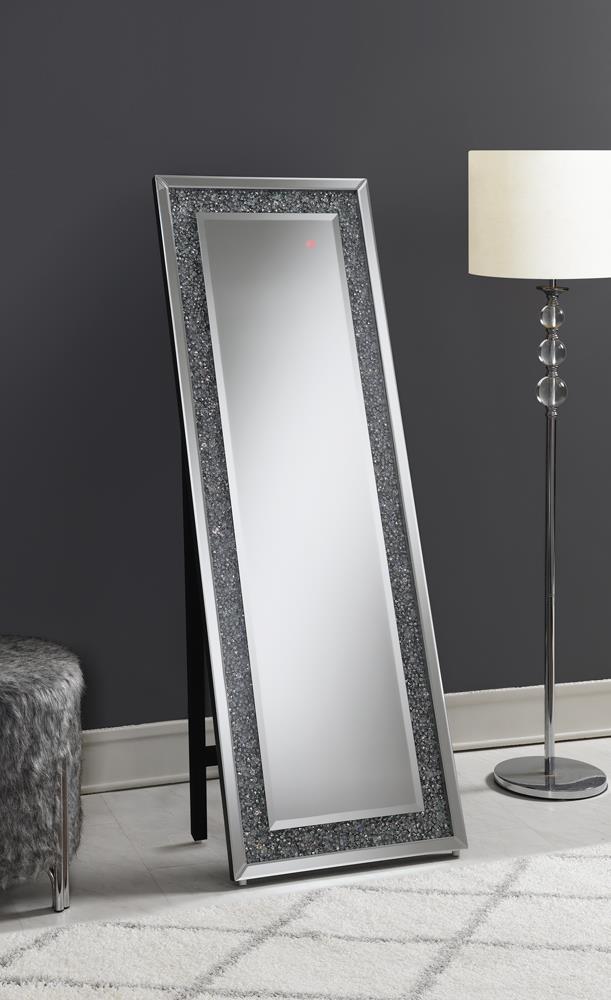Carisi - Carisi Rectangular Standing Mirror with LED Lighting Silver