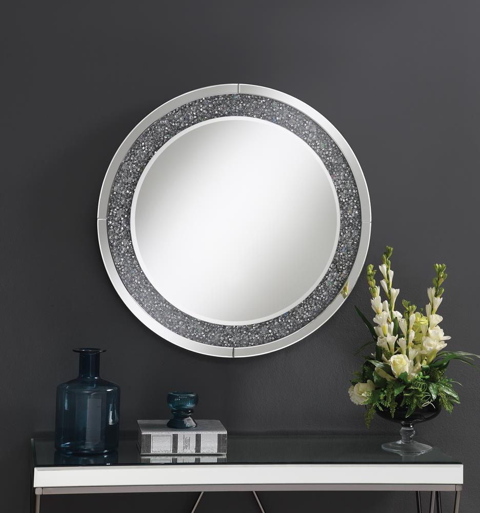 Lixue - Lixue Round Wall Mirror with LED Lighting Silver