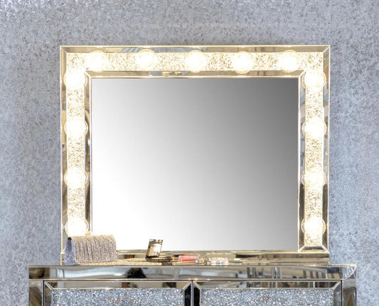 Wilmer - Wilmer Rectangular Table Mirror with Lighting Silver