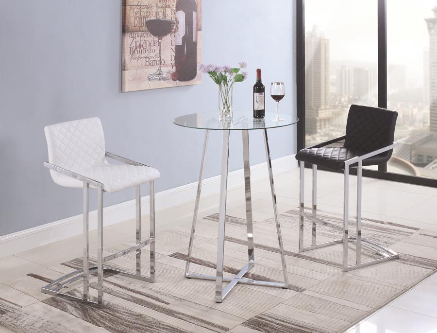 Zanella - Zanella Glass Top Bar Table Chrome