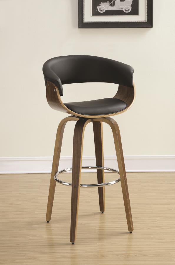 Zion - Zion Upholstered Swivel Bar Stool Walnut and Black