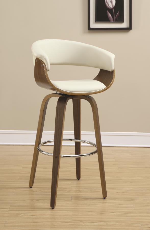 Zion - Zion Upholstered Swivel Bar Stool Walnut and Ecru
