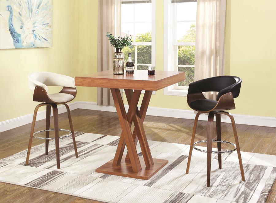 Zion - Zion Upholstered Swivel Bar Stool Walnut and Ecru