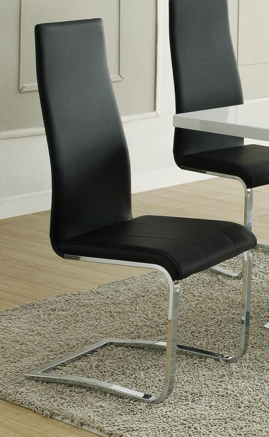 Montclair - Montclair High Back Dining Chairs Black and Chrome (Set of 4)