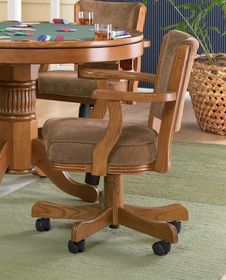 Mitchell - Mitchell Upholstered Game Chair Olive-brown and Amber