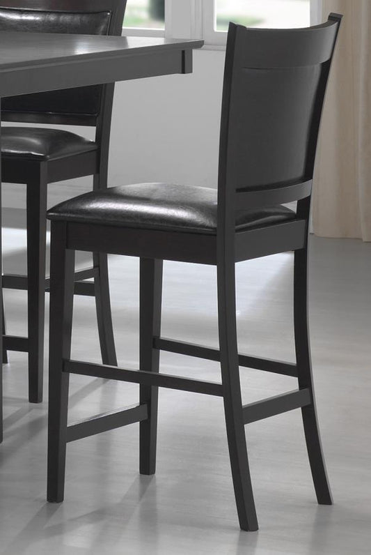 Jaden - Jaden Upholstered Counter Height Stools Black and Espresso (Set of 2)