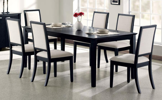 Louise - Louise Rectangular Dining Table with Extension Leaf Black