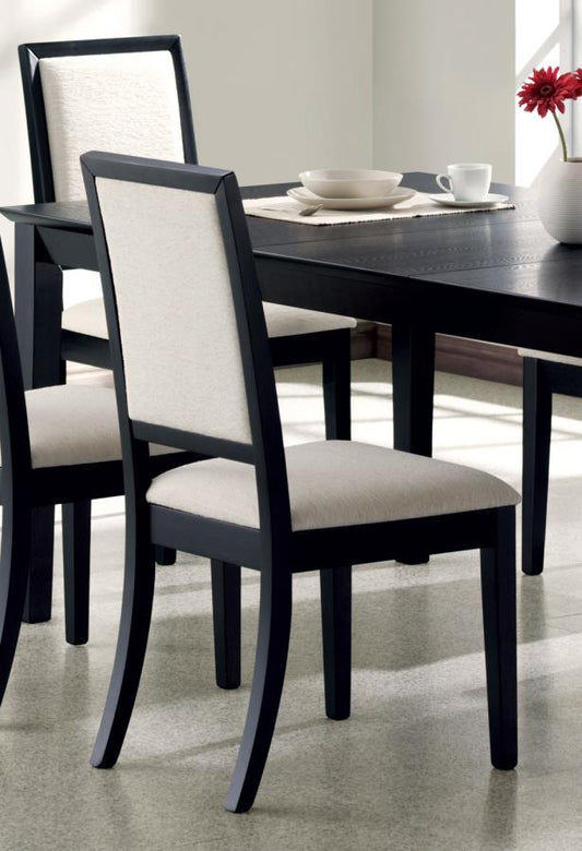 Louise - Louise Upholstered Dining Side Chairs Black and Cream (Set of 2)