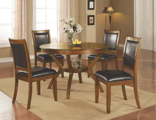 Nelms - Nelms Dining Table with Shelf Deep Brown
