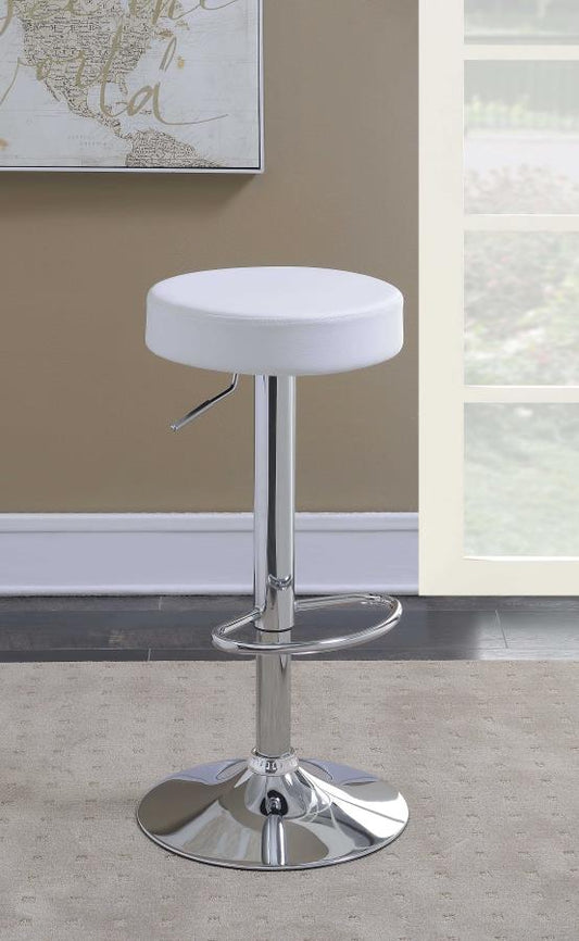 Ramses - Ramses 29" Adjustable Bar Stool Chrome and White