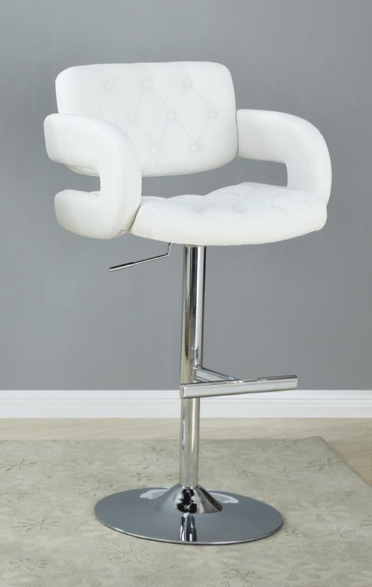 Brandi - Brandi 29" Adjustable Height Bar Stool Chrome and White