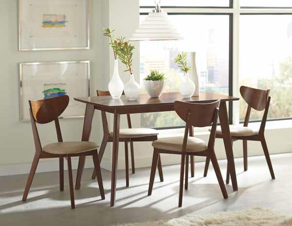 Kersey - Kersey Dining Side Chairs with Curved Backs Beige and Chestnut (Set of 2)