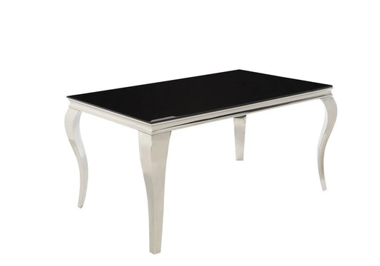 Carone - Carone Rectangular Dining Table Chrome and Black