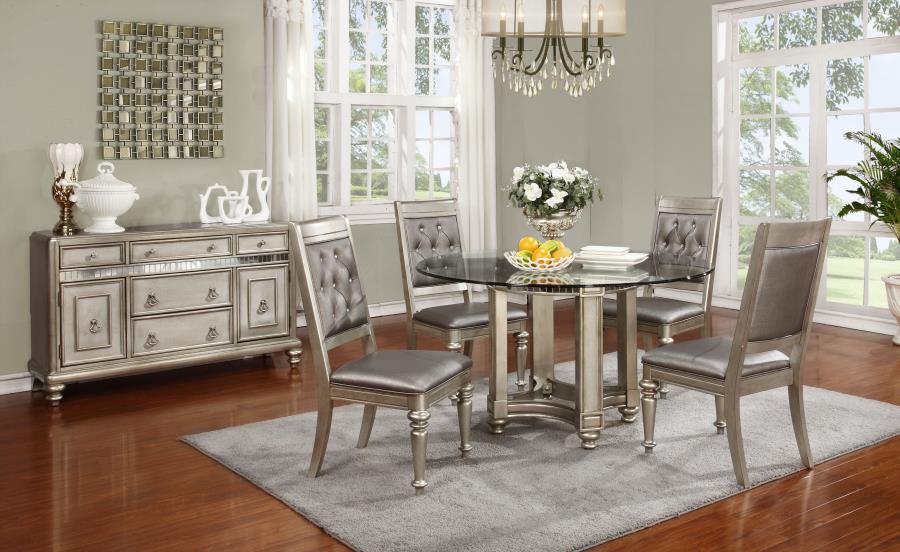 Danette - Danette 5-drawer Dining Server Metallic Platinum