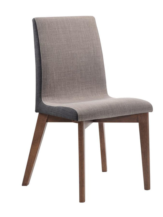 Redbridge - Redbridge Upholstered Side Chairs Grey and Natural Walnut (Set of 2)