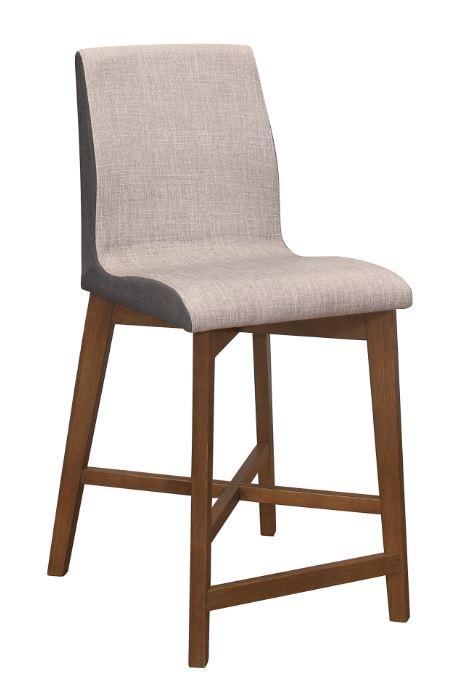 Harris - Logan Upholstered Counter Height Stools Light Grey and Natural Walnut (Set of 2)