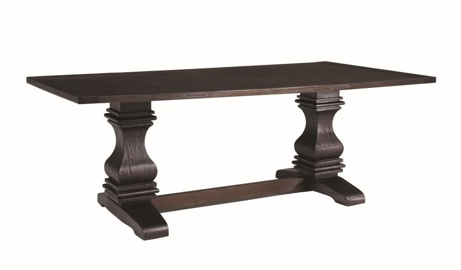 Parkins - Parkins Double Pedestals Dining Table Rustic Espresso