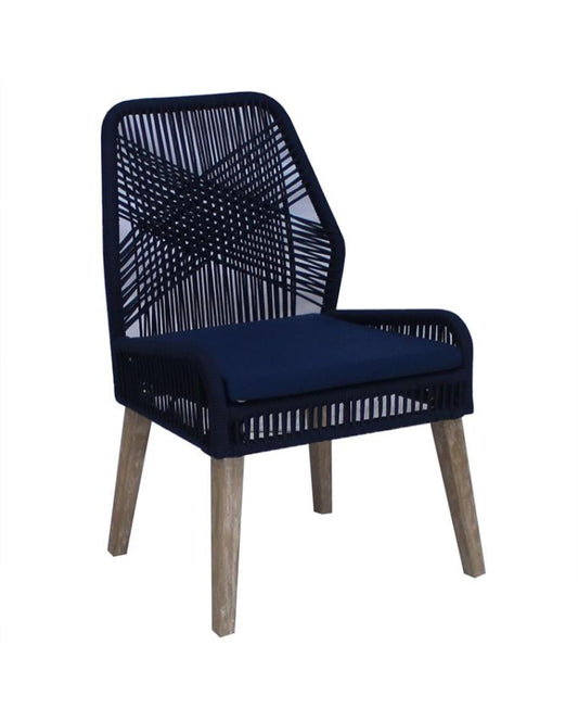 Nakia - Nakia Woven Rope Dining Chairs Dark Navy (Set of 2)