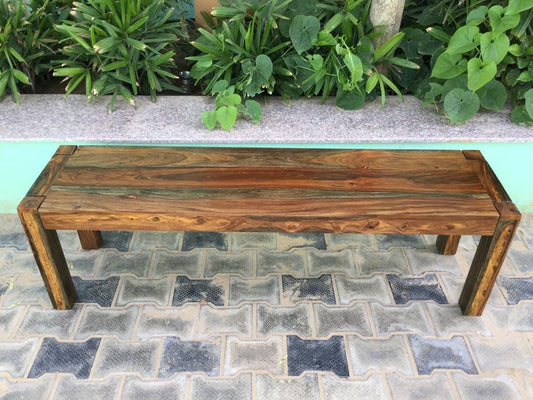 Keats - Keats Rectangular Wooden Bench Warm Chestnut